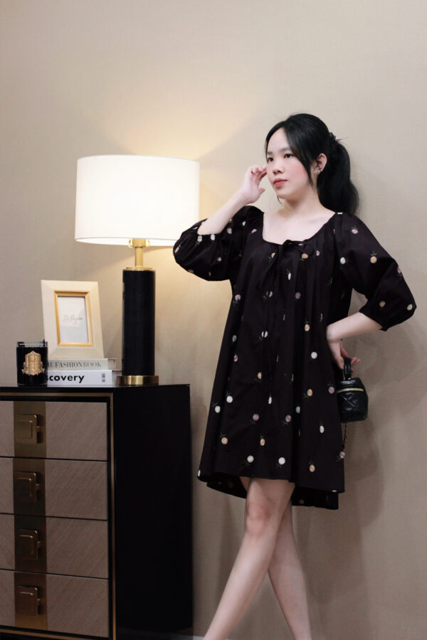 Váy suông thô hoa nhí tay lỡ - Hình ảnh 10