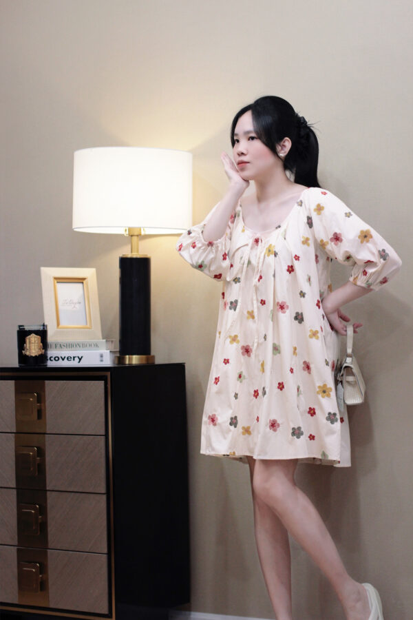 Váy suông thô hoa nhí tay lỡ - Hình ảnh 17