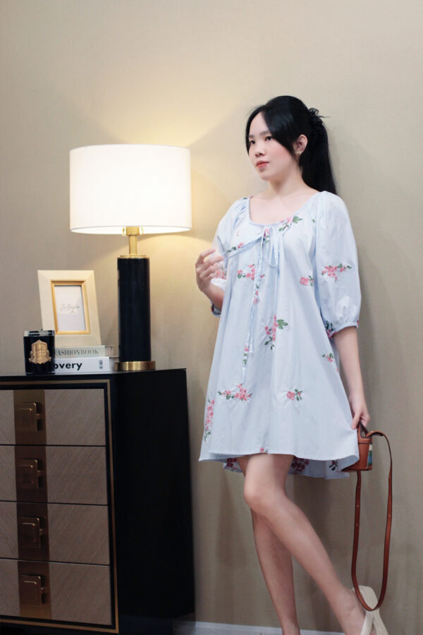 Váy suông thô hoa nhí tay lỡ - Hình ảnh 32