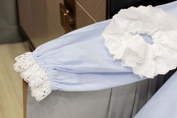 Váy babydoll nữ cổ ren tiểu thư dáng suông rộng rãi, tay bồng điệu đà - Mặc nhà, đi chơi, du lịch đều xinh - Hình ảnh 2