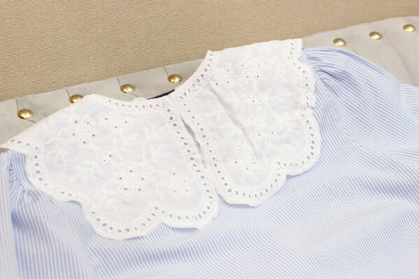 Váy babydoll nữ cổ ren tiểu thư dáng suông rộng rãi, tay bồng điệu đà - Mặc nhà, đi chơi, du lịch đều xinh - Hình ảnh 5