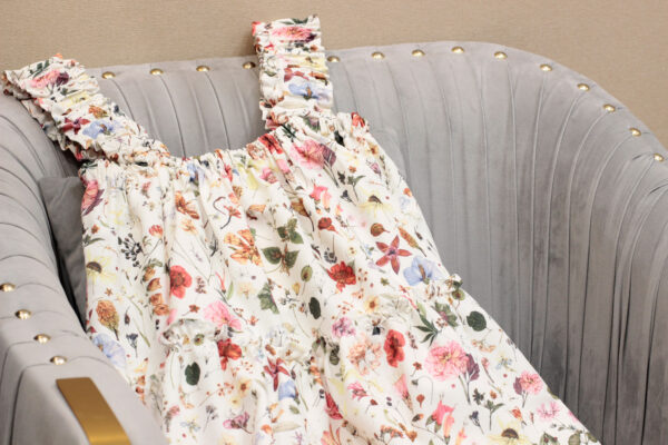 Váy Nữ Xòe Ngắn Họa Tiết Hoa Nhí Dáng Babydoll Mặc Đi Chơi Du Lịch Phong Cách Hàn Quốc - Hình ảnh 3