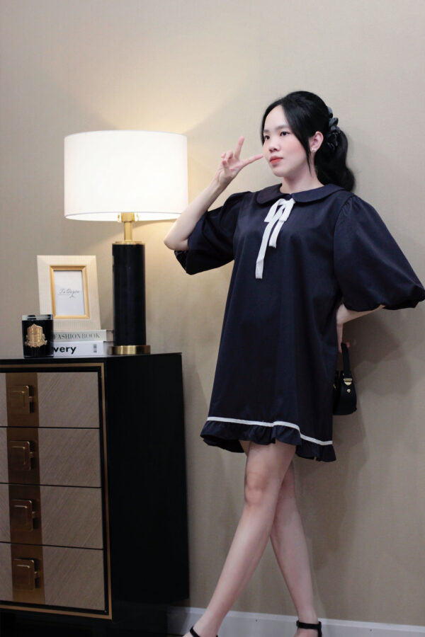 Váy Babydoll cổ Peter Pan dáng xòe tiểu thư - Hình ảnh 6