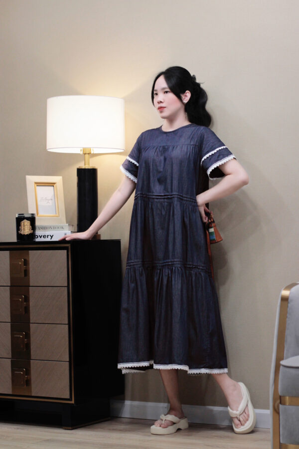 Váy dáng dài babydoll nữ tính, chất liệu mềm mại, thoáng mát, phù hợp mặc đi làm, đi chơi, đi du lịch - Hình ảnh 7