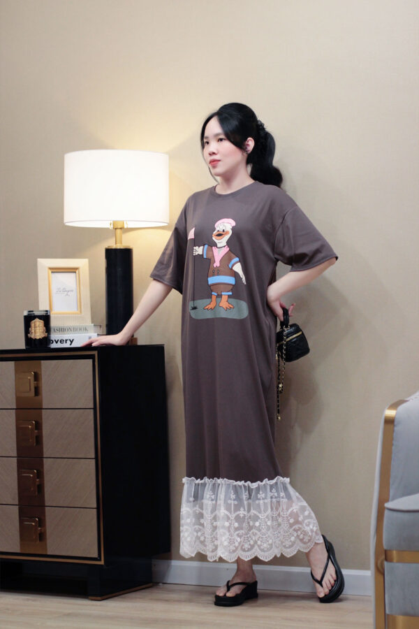 Váy suông dáng dài họa tiết hoạt hình dễ thương - Mẫu váy nữ trẻ trung, năng động - Hình ảnh 14