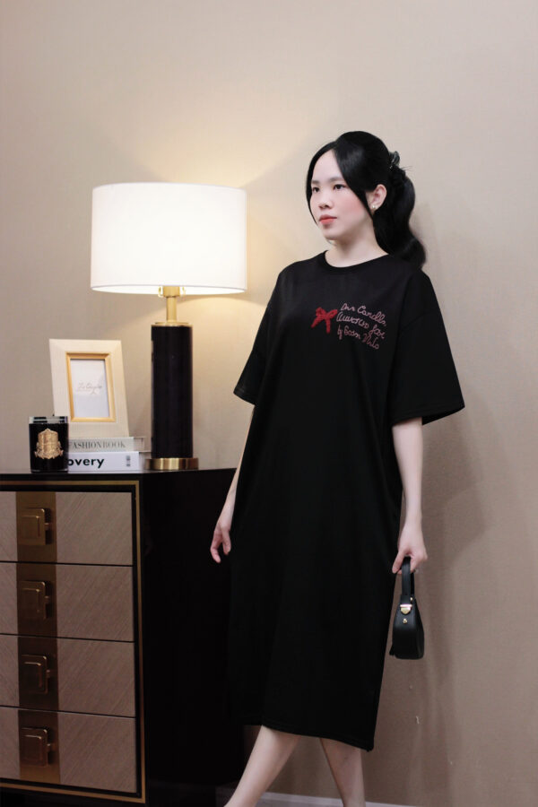 Váy Suông Nữ Thêu Họa Tiết, Đầm Form Rộng Oversize, Vải Mềm Mát, Mặc Nhà, Đi Chơi, Đi Làm Đều Đẹp - Hình ảnh 4