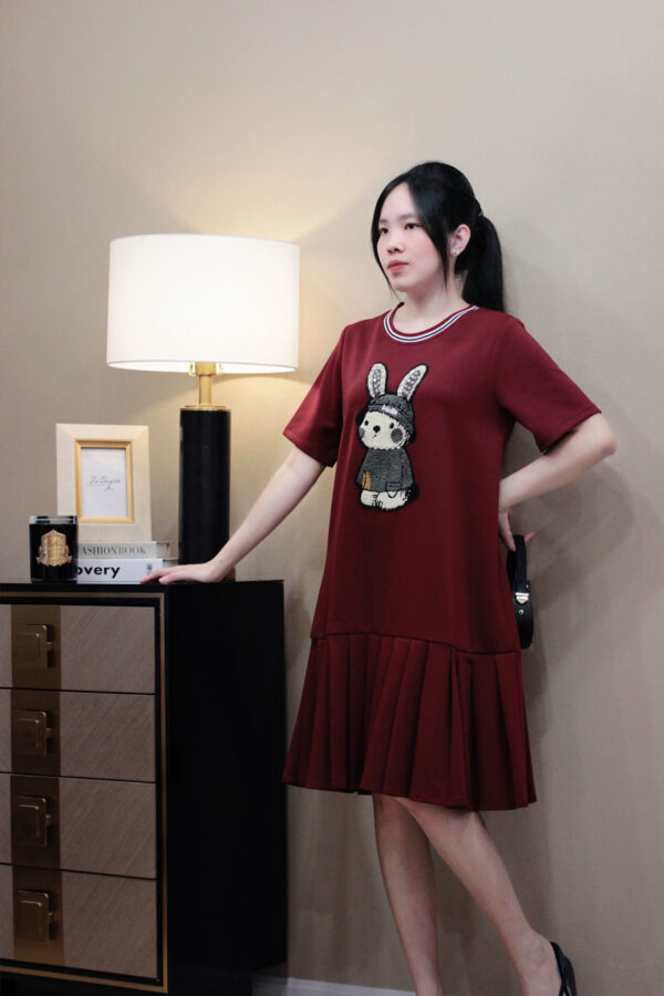 Váy suông chữ A họa tiết thỏ dễ thương, váy nữ dáng ngắn trẻ trung năng động mặc đi chơi, đi du lịch - Hình ảnh 16