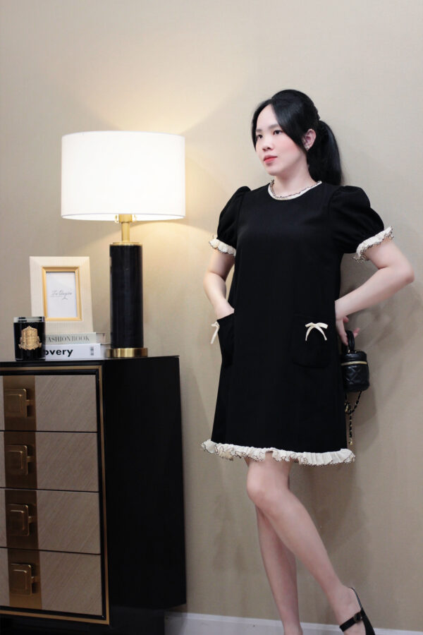 Váy chữ A viền bèo nữ tính - Hình ảnh 2