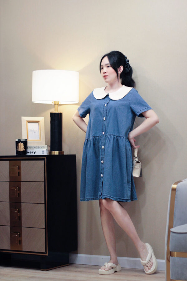 Váy Nữ Cổ Sen Thanh Lịch - Thiết Kế Thời Trang, Phù Hợp Mọi Dịp, Dễ Dàng Phối Đồ - Mẫu Váy Đẹp Cho Nàng Thêm Xinh - Hình ảnh 6