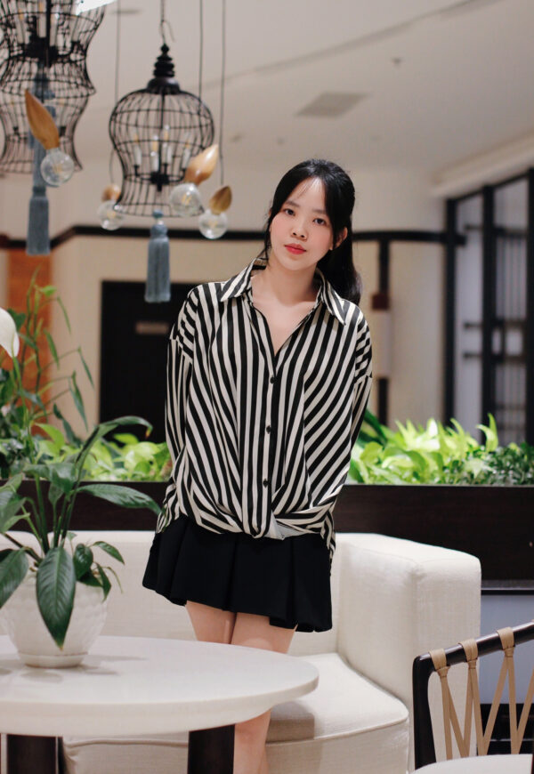Áo Sơ Mi Kẻ Sọc Tay Dài Phong Cách Thời Trang Nữ Tính - Hình ảnh 5