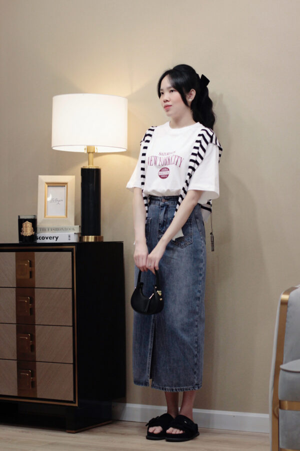 "Áo Thun Nữ Cổ Tròn In Chữ Tay Ngắn Phong Cách Casual" - Hình ảnh 4