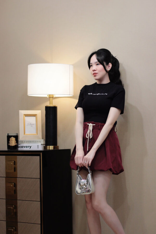 Áo Thun Nữ Cổ Tròn Thêu Chữ Tay Ngắn Phong Cách Thời Trang Trẻ Trung - Hình ảnh 3