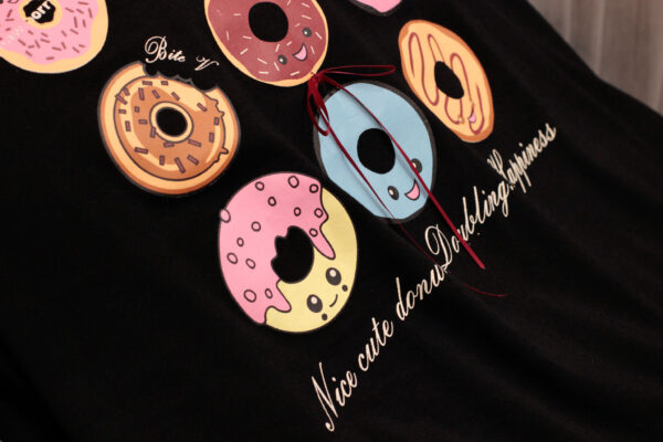 Váy Midi Thun Cổ Tròn Họa Tiết Donuts - Phong Cách Năng Động, Thoải Mái - Hình ảnh 8