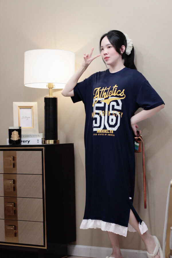Váy Midi Thun Cổ Tròn Số 56 Túi 2 Bên Xẻ Tà 1 Bên Tay Ngắn - Phong Cách Đi Chơi Năng Động - Ảnh 13