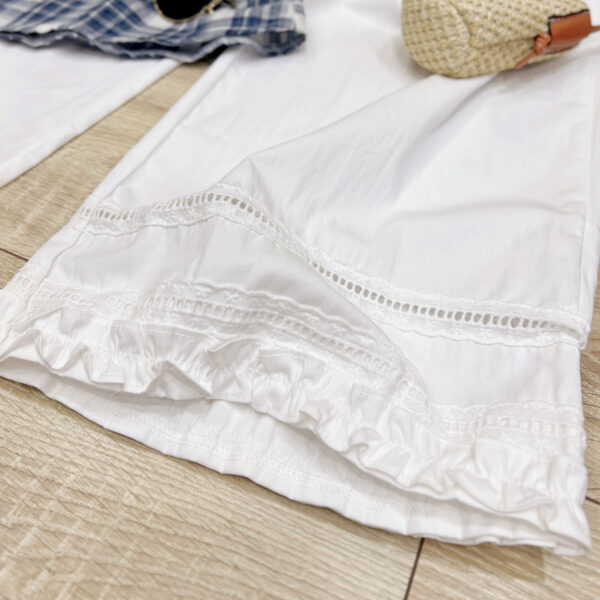 Áo Peplum Cổ Tim Caro Viền Ren Tay Ngắn Phồng Bo Chun - Hình ảnh 3