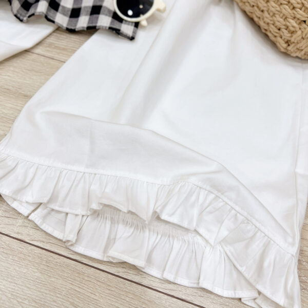 Áo Sơ Mi Nữ Cổ V Caro Giả Set Tay Ngắn Chất Thô Thoáng Mát - Phong Cách Đi Chơi, Du Lịch - Hình ảnh 6