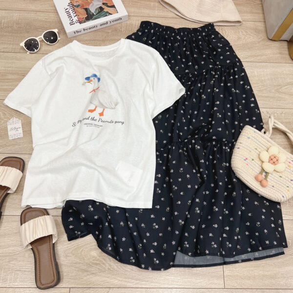 Áo Thun Cổ Tròn In Hình Vịt Tay Ngắn Phong Cách Casual - Thoải Mái, Năng Động - Hình ảnh 2