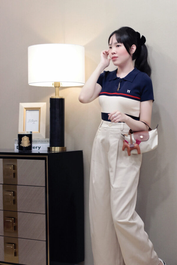 Áo Len Cổ Polo 3 Nút Thêu Chữ N Tay Ngắn - Phong Cách Thời Trang Thanh Lịch - Ảnh 6