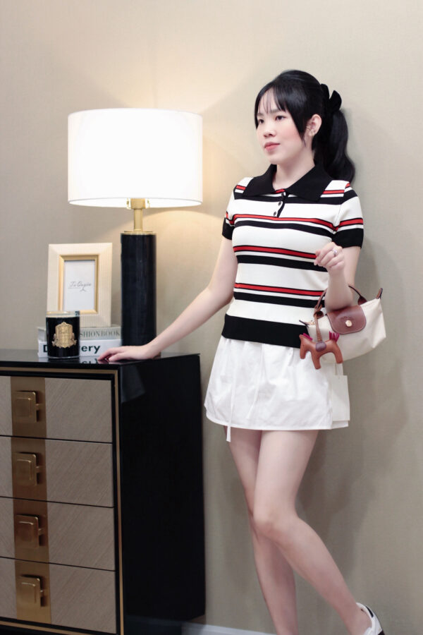 Áo Polo Len Kẻ Ngang Tay Ngắn - Phong Cách Thời Trang Năng Động - Ảnh 4