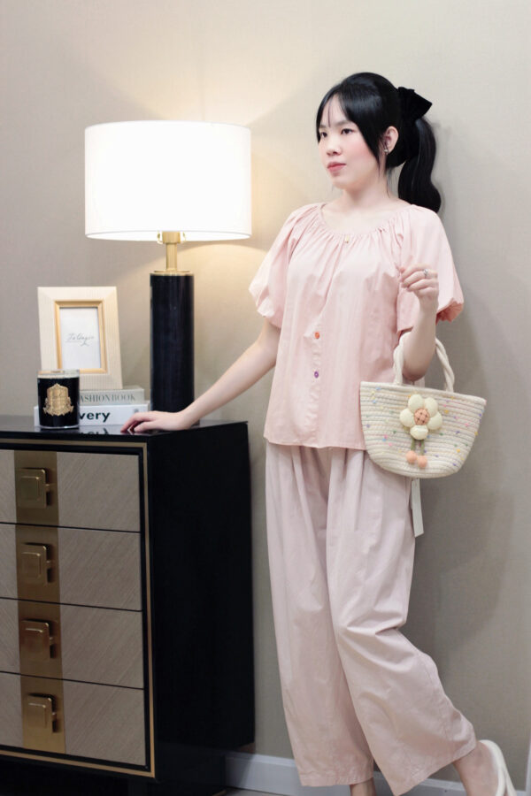 Áo Sơ Mi Cổ Thuyền Bo Chun, Tay Ngắn Phồng Bo Chun - Ảnh 4