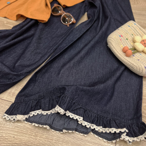 Áo Sơ Mi Cổ Thuyền Nút Dọc Tay Phồng Croptop Thô Trơn - Ảnh 3