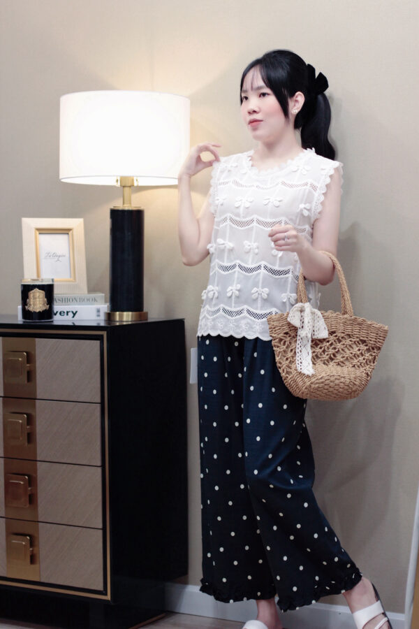 Áo Sơ Mi Nữ Cổ Tròn Viền Ren Sát Nách Phong Cách Thanh Lịch - Ảnh 6