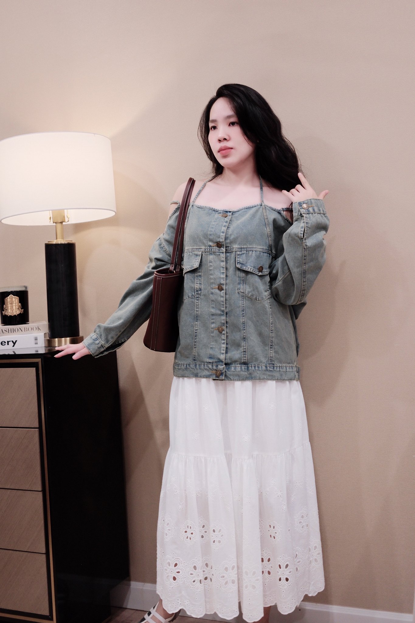 Áo Khoác Jean Nữ Tay Dài Phong Cách Cá Tính - Ảnh 5