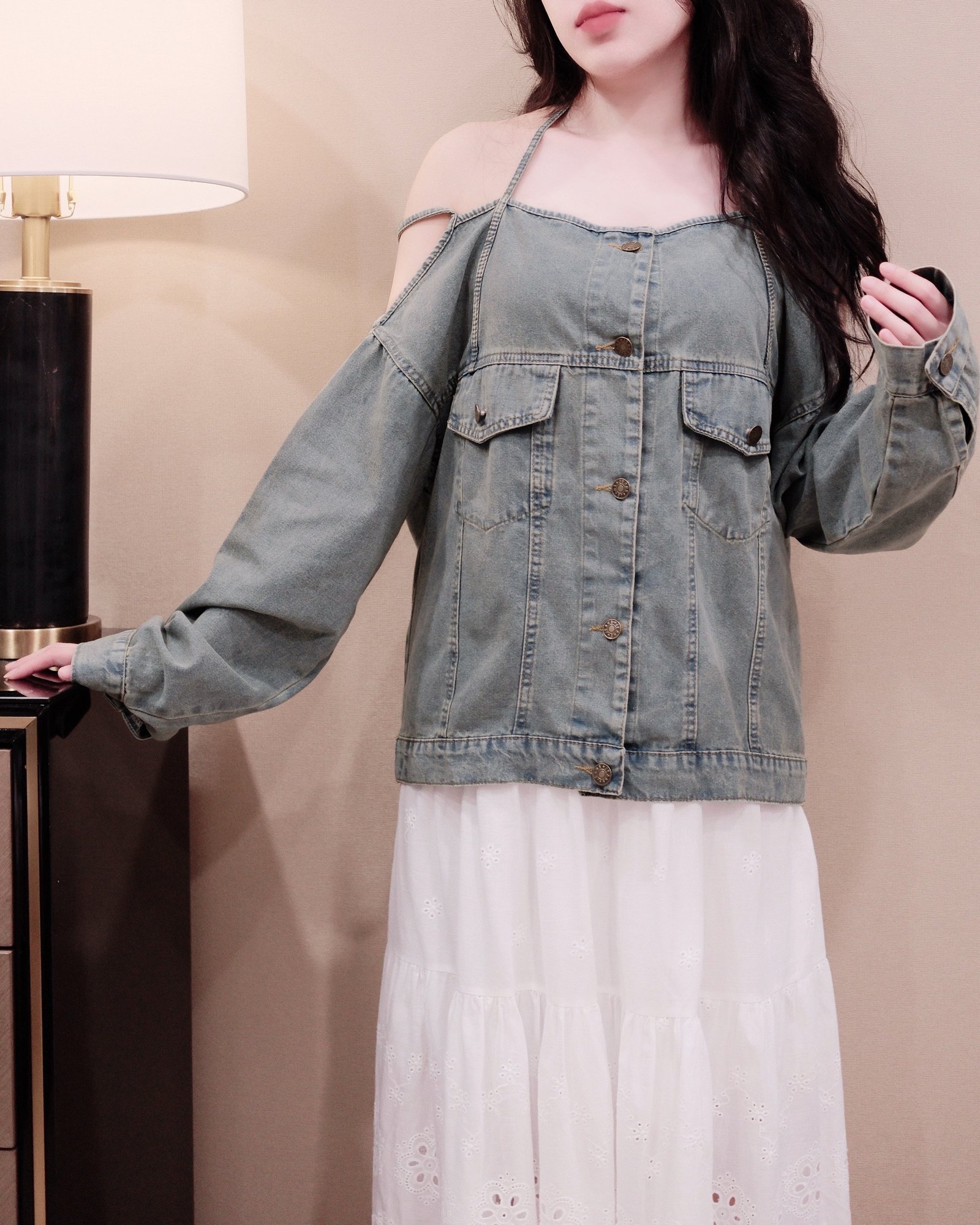 Áo Khoác Jean Nữ Tay Dài Phong Cách Cá Tính - Ảnh 2