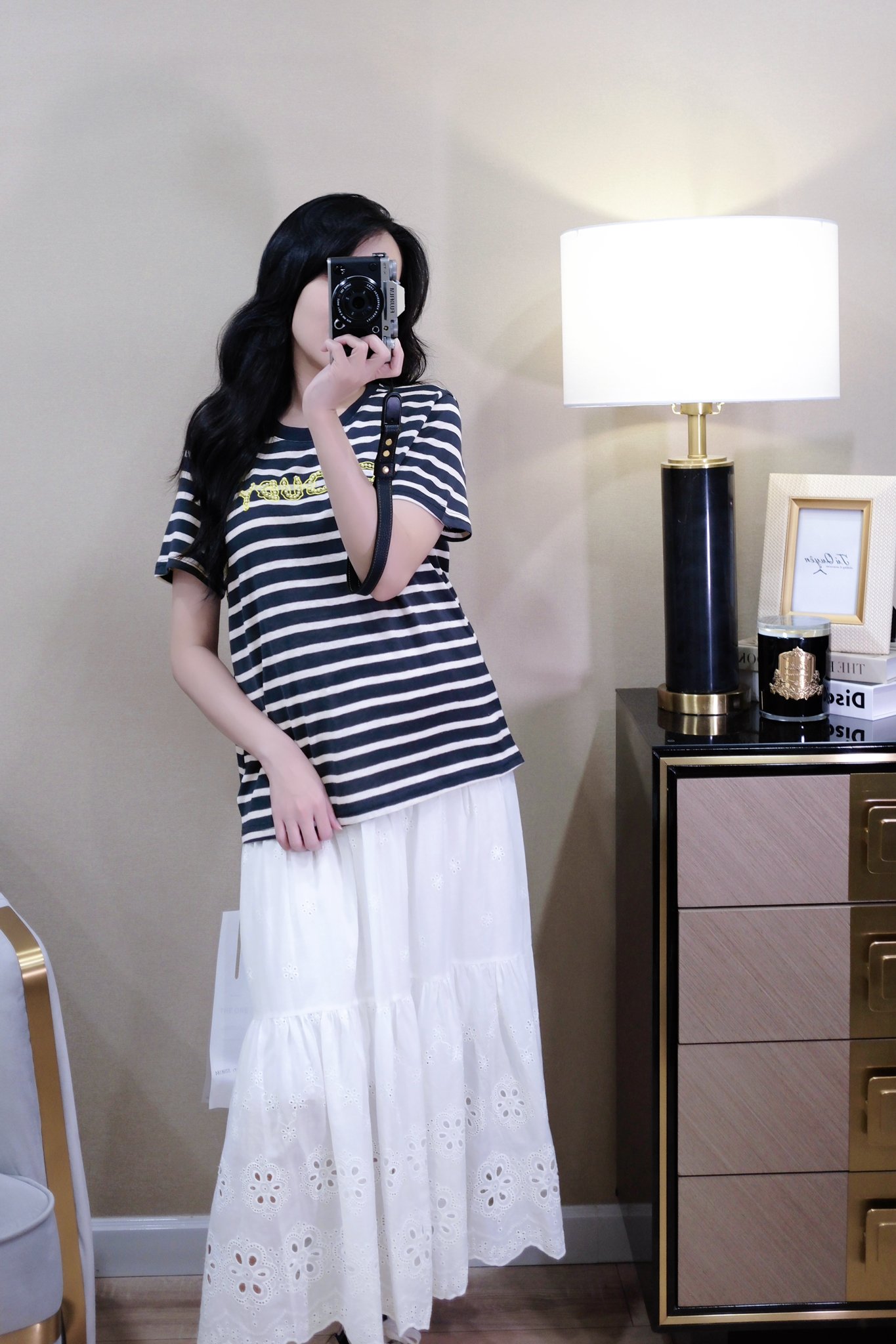 Áo Len Sọc Cổ Tròn Đính Hạt Tay Ngắn Phong Cách Thời Trang - Ảnh 5