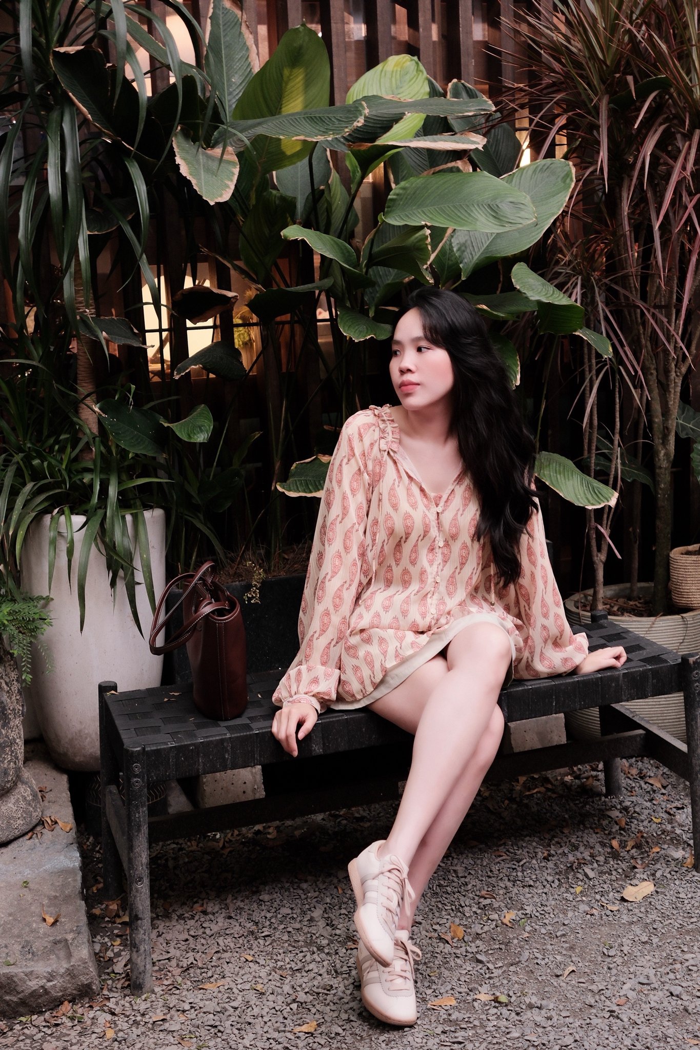 Áo Sơ Mi Voan Cổ Tròn Viền Bèo Cột Nơ Tay Dài Phong Cách Hàn Quốc - Ảnh 4