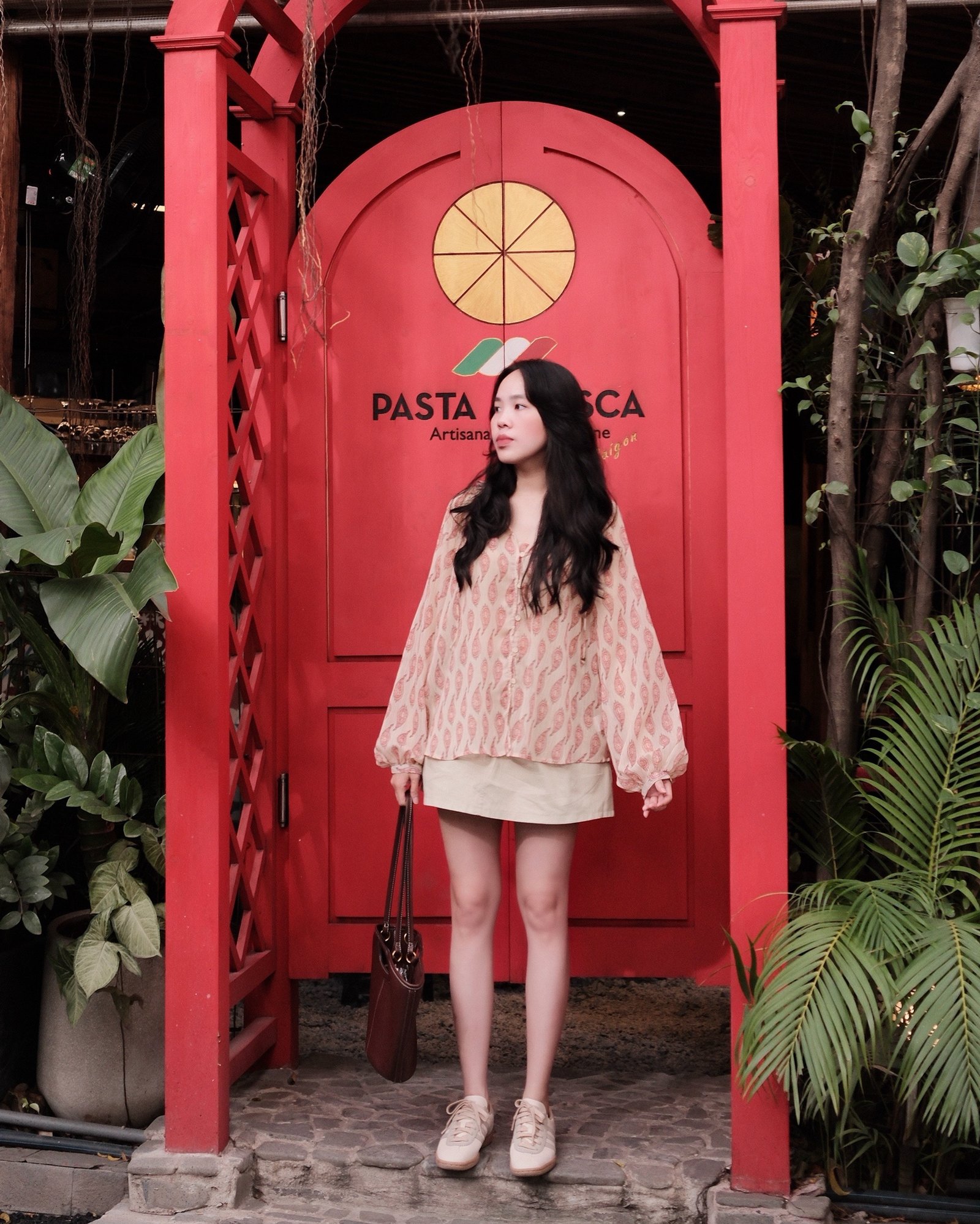 Áo Sơ Mi Voan Cổ Tròn Viền Bèo Cột Nơ Tay Dài Phong Cách Hàn Quốc - Ảnh 5