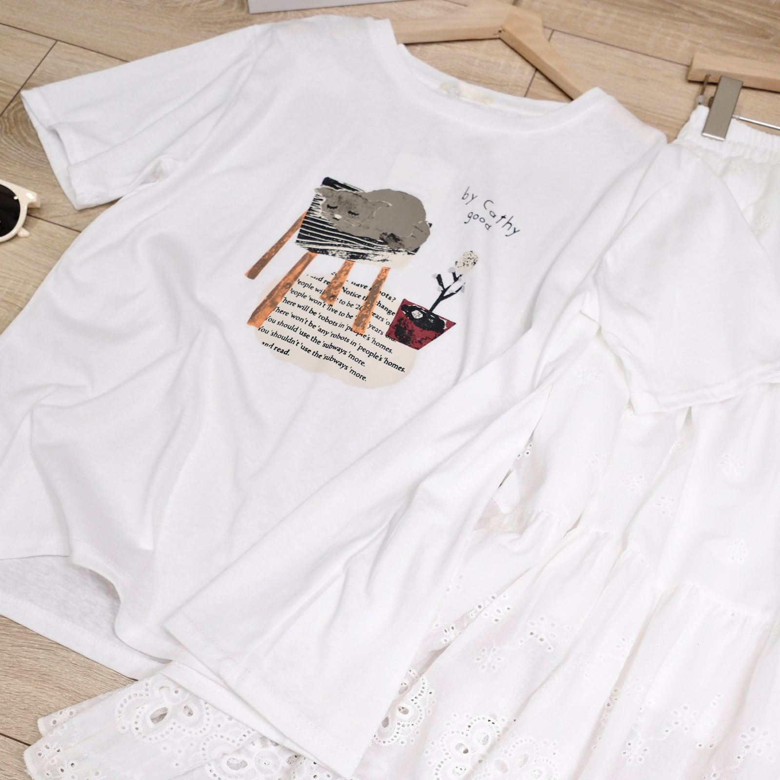 Áo Thun Cổ Tròn In Hình Mèo Tay Ngắn Phong Cách Casual - Mặc Hàng Ngày, Đi Chơi, Du Lịch - Ảnh 2