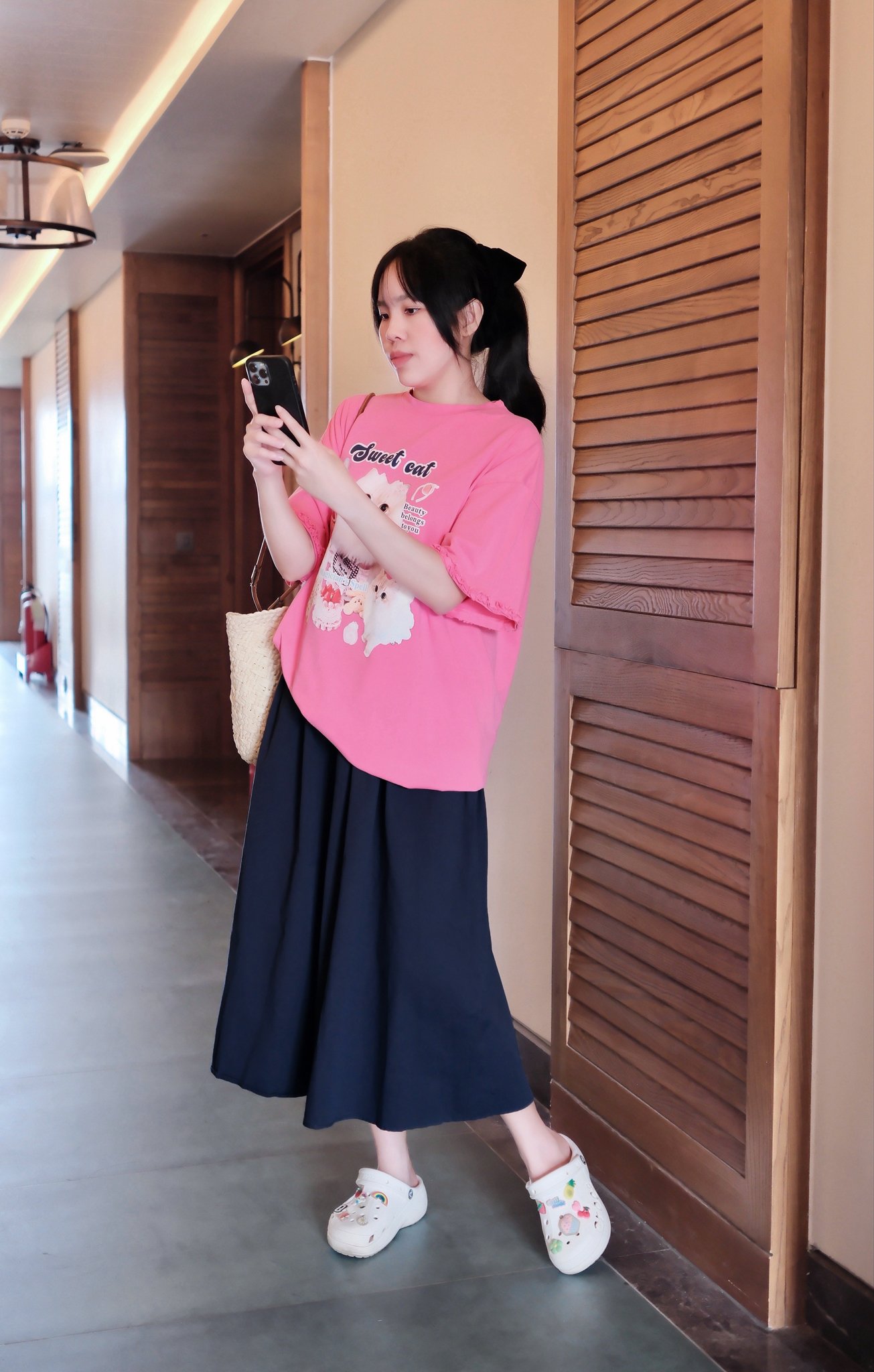 Áo Thun Nữ Cổ Tròn Tay Ngắn In Hình Mèo Cute, Áo Phông Form Rộng Chất Cotton Mềm Mát Đi Chơi, Dạo Phố - Ảnh 5