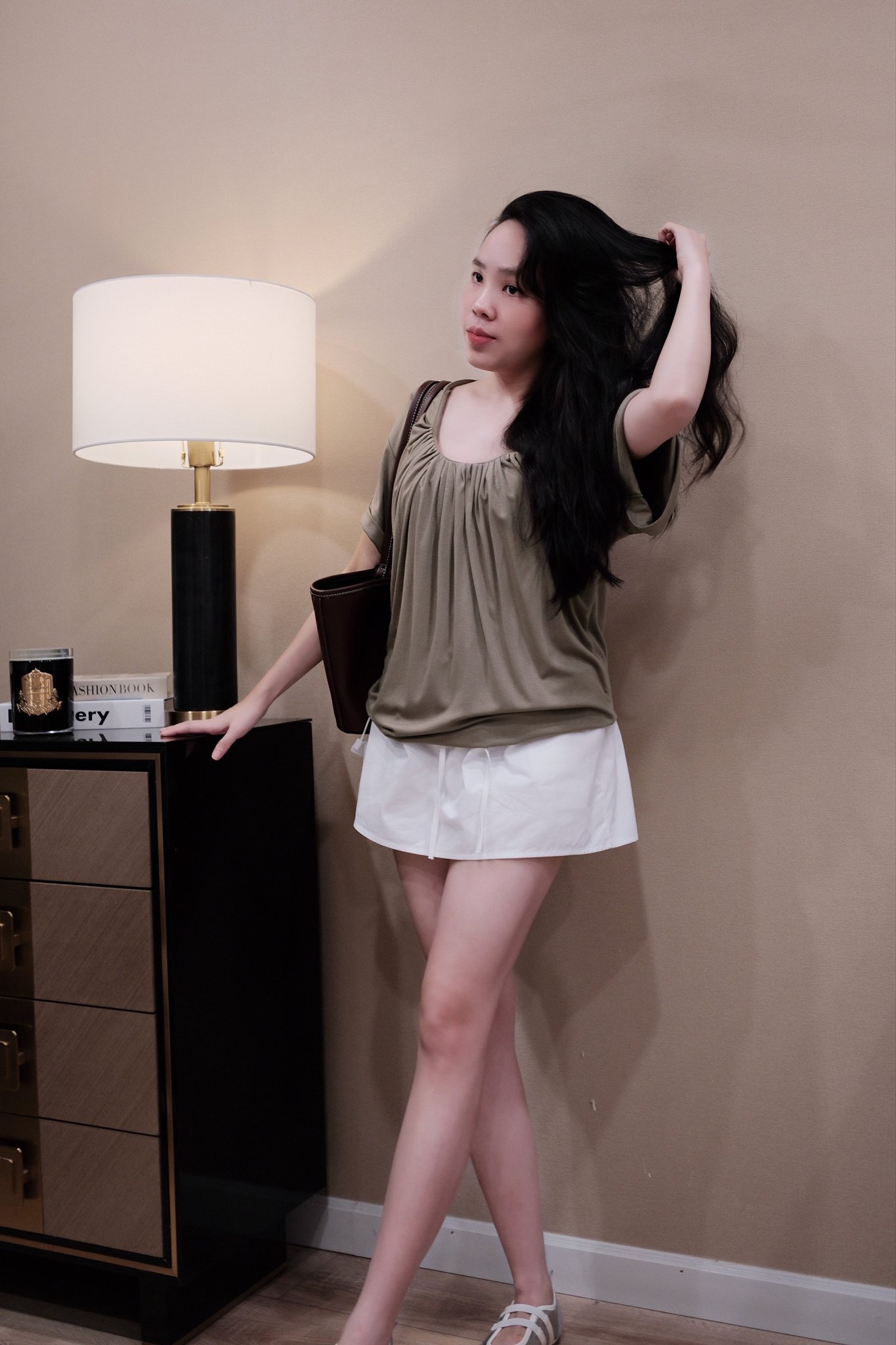 Áo Thun Cổ Tròn Nhún Tay Ngắn Phong Cách Casual - Ảnh 10