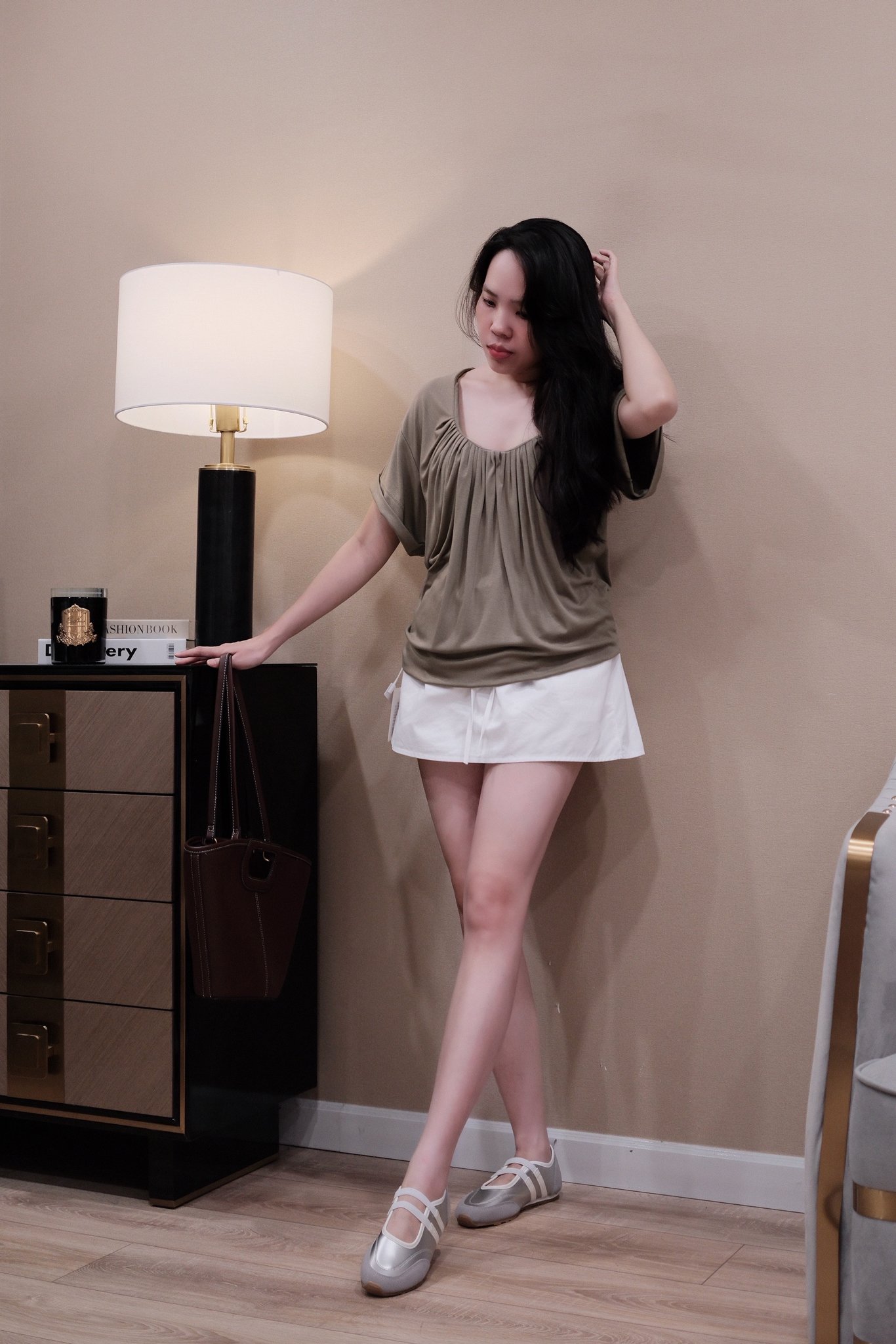 Áo Thun Cổ Tròn Nhún Tay Ngắn Phong Cách Casual - Ảnh 8