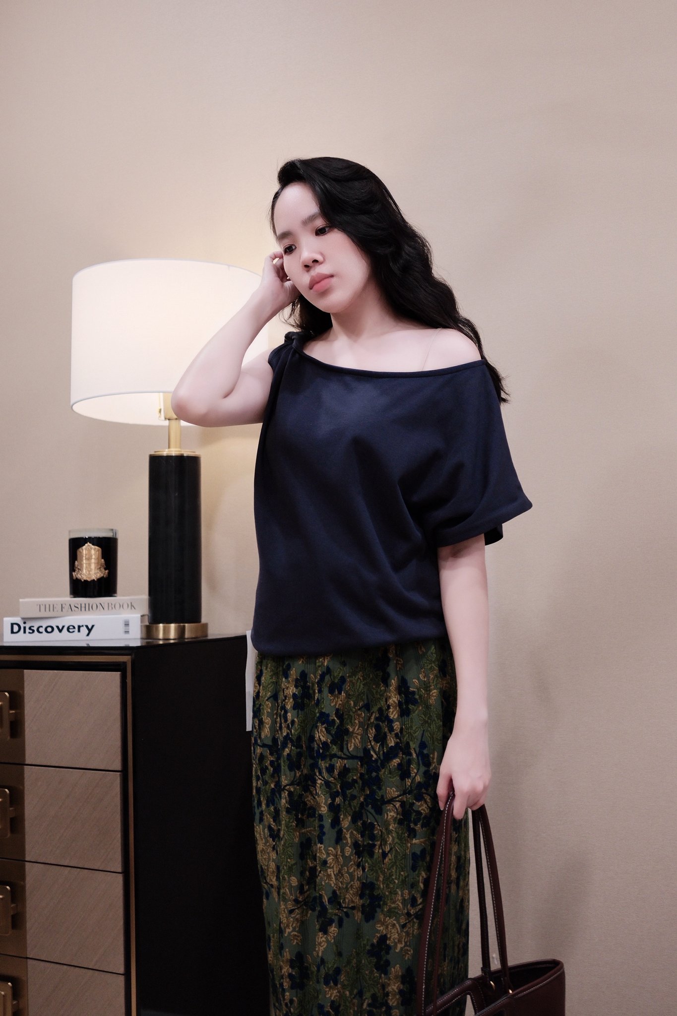 Áo Thun Nữ Cổ Thuyền Xoắn Lệch Vai Tay Cánh Tiên Phong Cách Thời Trang Đi Chơi - Ảnh 3