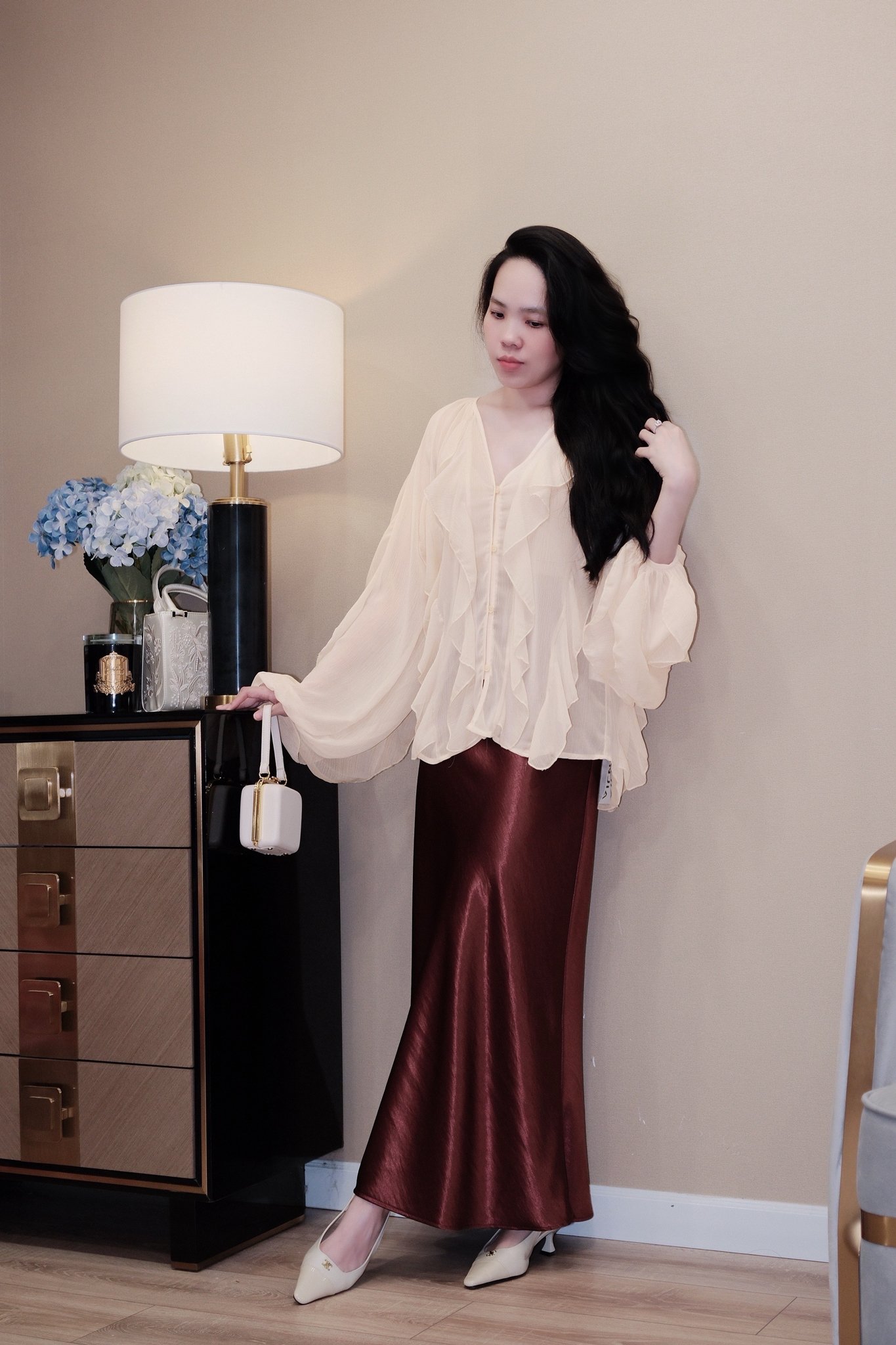 Áo Sơ Mi Voan Cổ V Tay Dài Thanh Lịch - Thiết Kế Đi Chơi, Du Lịch - Ảnh 18