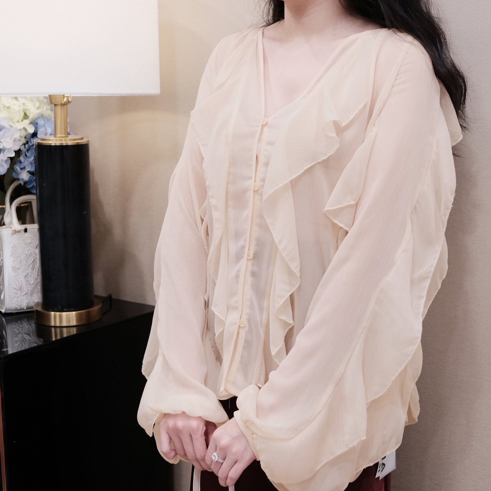 Áo Sơ Mi Voan Cổ V Tay Dài Thanh Lịch - Thiết Kế Đi Chơi, Du Lịch - Ảnh 16