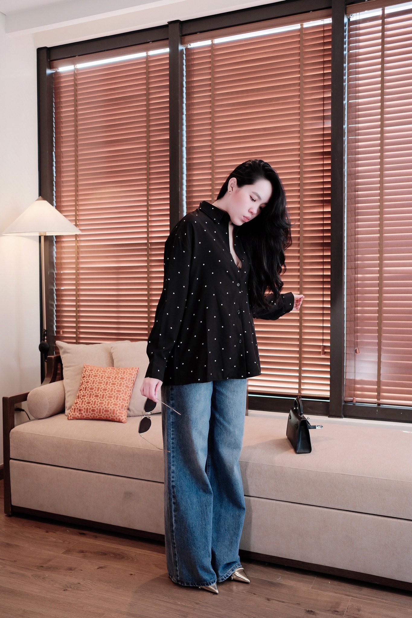 Áo Sơ Mi Nữ Chấm Bi Tay Dài Thanh Lịch, Phong Cách Công Sở & Đời Thường Hiện Đại - Ảnh 3