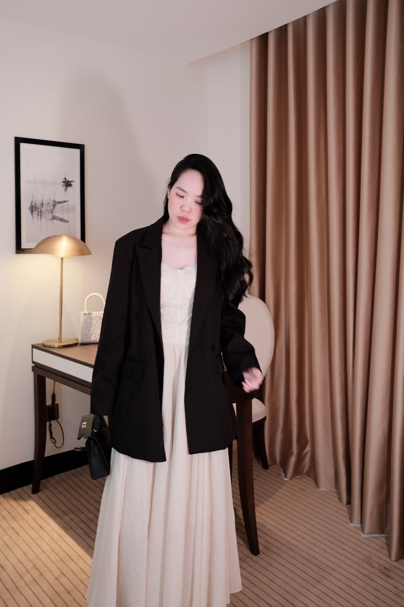 Áo Vest Nữ Blazer Dáng Rộng Thanh Lịch Tay Dài Cao Cấp - Thiết Kế Công Sở Hiện Đại Có Lót Hai Túi Tiện Dụng - Ảnh 3