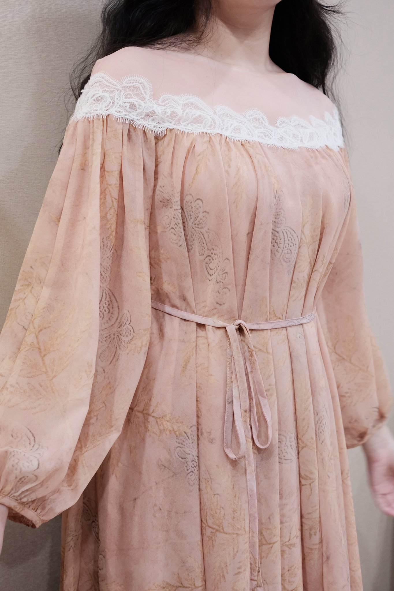 Váy Suông Voan Cổ Thuyền Phối Ren Lưới Tay Dài Thanh Lịch, Có Lót – Thiết Kế Cao Cấp Cho Tiệc Nhẹ, Đi Chơi & Du Lịch - Ảnh 7