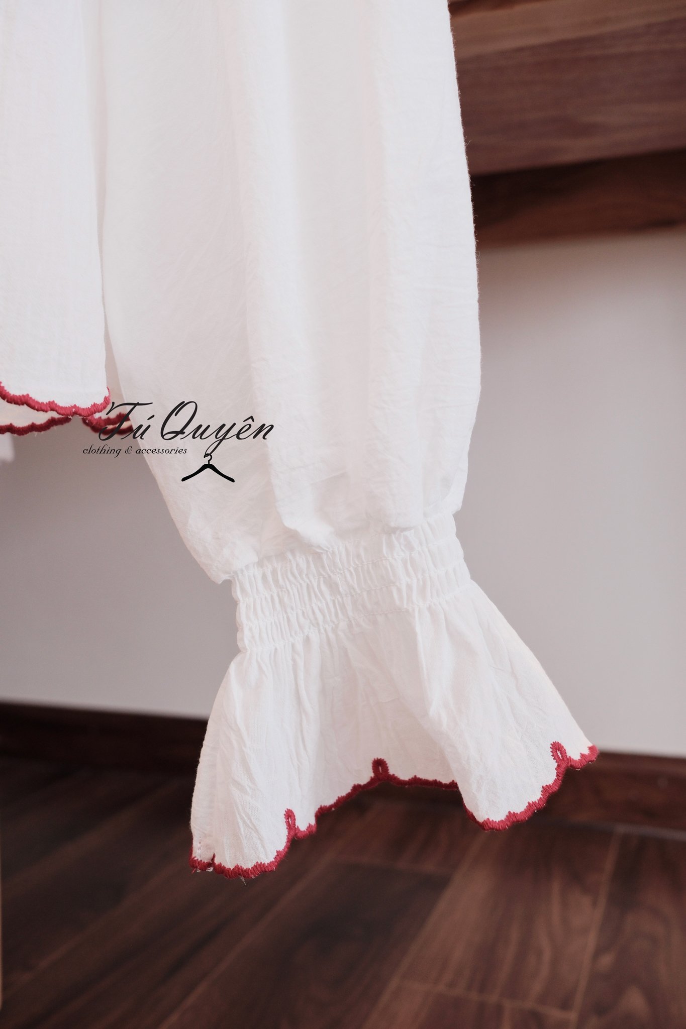 Áo Sơ Mi Nữ Cổ Sen Thêu Hoa Buộc Nơ Tay Dài Thanh Lịch Phong Cách Vintage - Ảnh 7