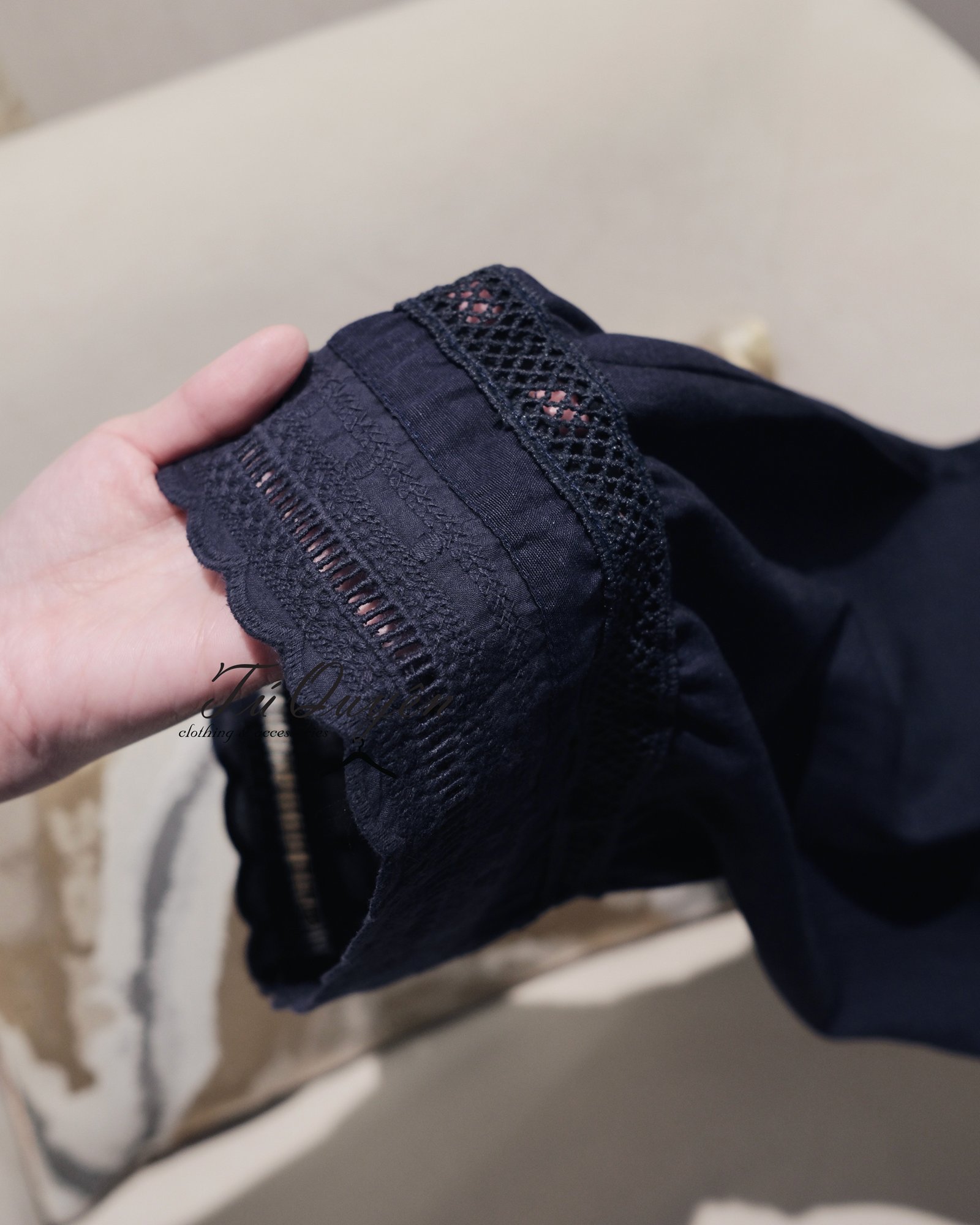 Quần Baggy Nữ Lưng Chun Gấu Ren Tinh Tế - Thoải Mái Thanh Lịch Cho Mọi Phong Cách, Dễ Dàng Phối Đồ - Ảnh 5