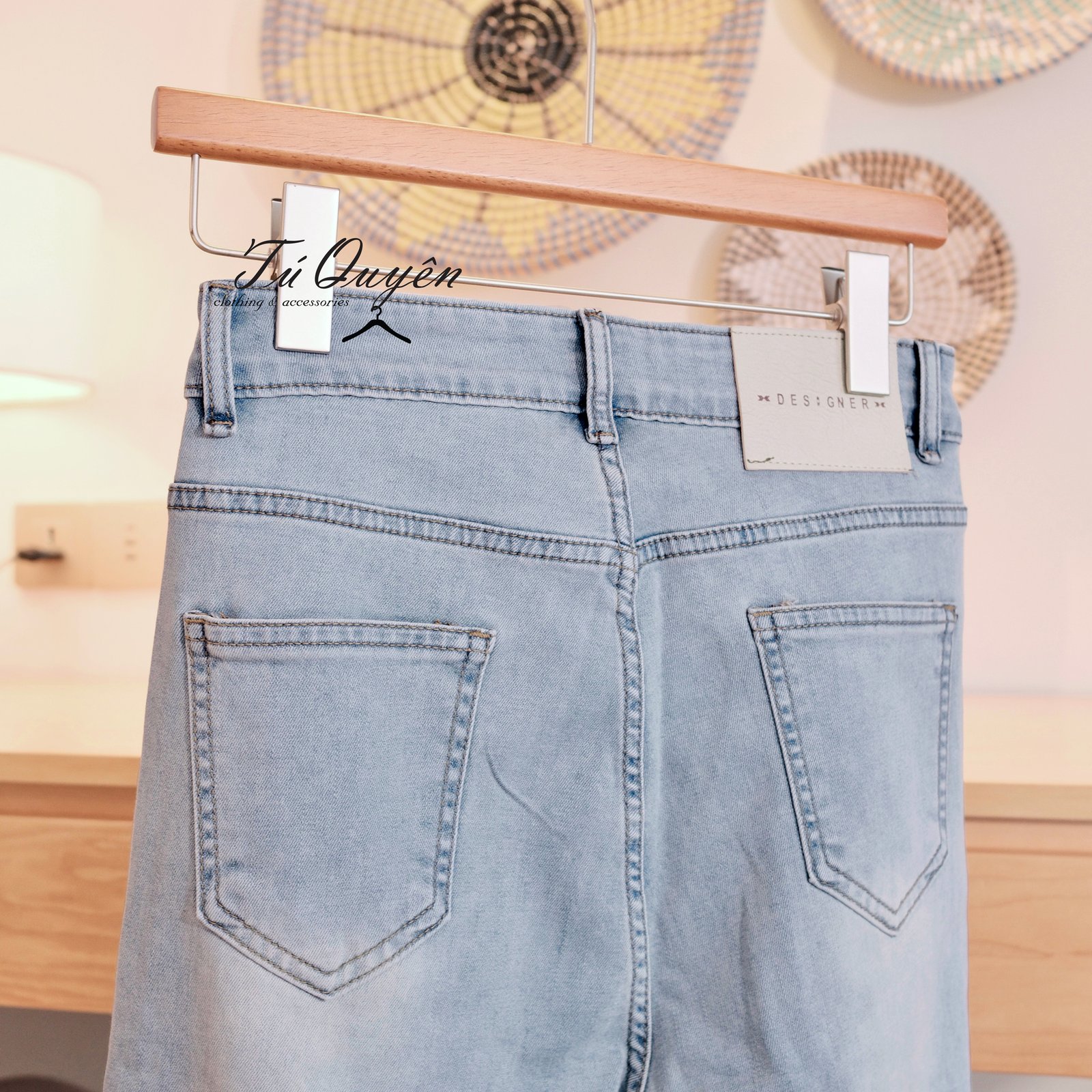 Quần Baggy Jean Nữ Ống Rộng Thêu Hoa Cao Cấp, Gấu Scallop Điệu Đà – Thời Trang Nữ Phong Cách & Thanh Lịch, Cho Nàng Tự Tin - Ảnh 5