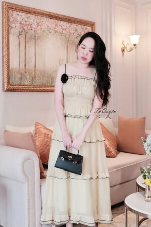 Set Áo Hai Dây Bo Chun & Chân Váy Voan Xếp Tầng Dài Có Lót - Thanh Lịch, Bay Bổng Cho Nàng Thơ