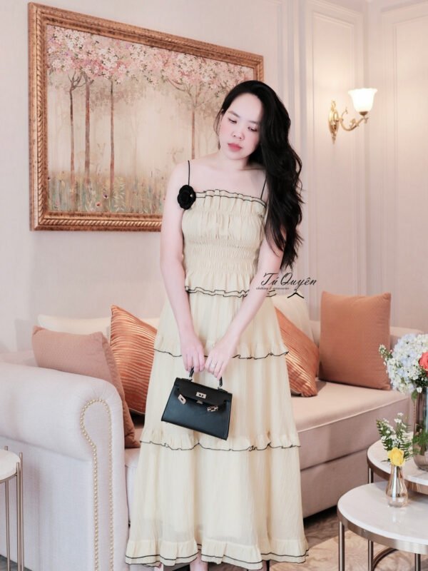 Set Áo Hai Dây Bo Chun & Chân Váy Voan Xếp Tầng Dài Có Lót - Thanh Lịch, Bay Bổng Cho Nàng Thơ