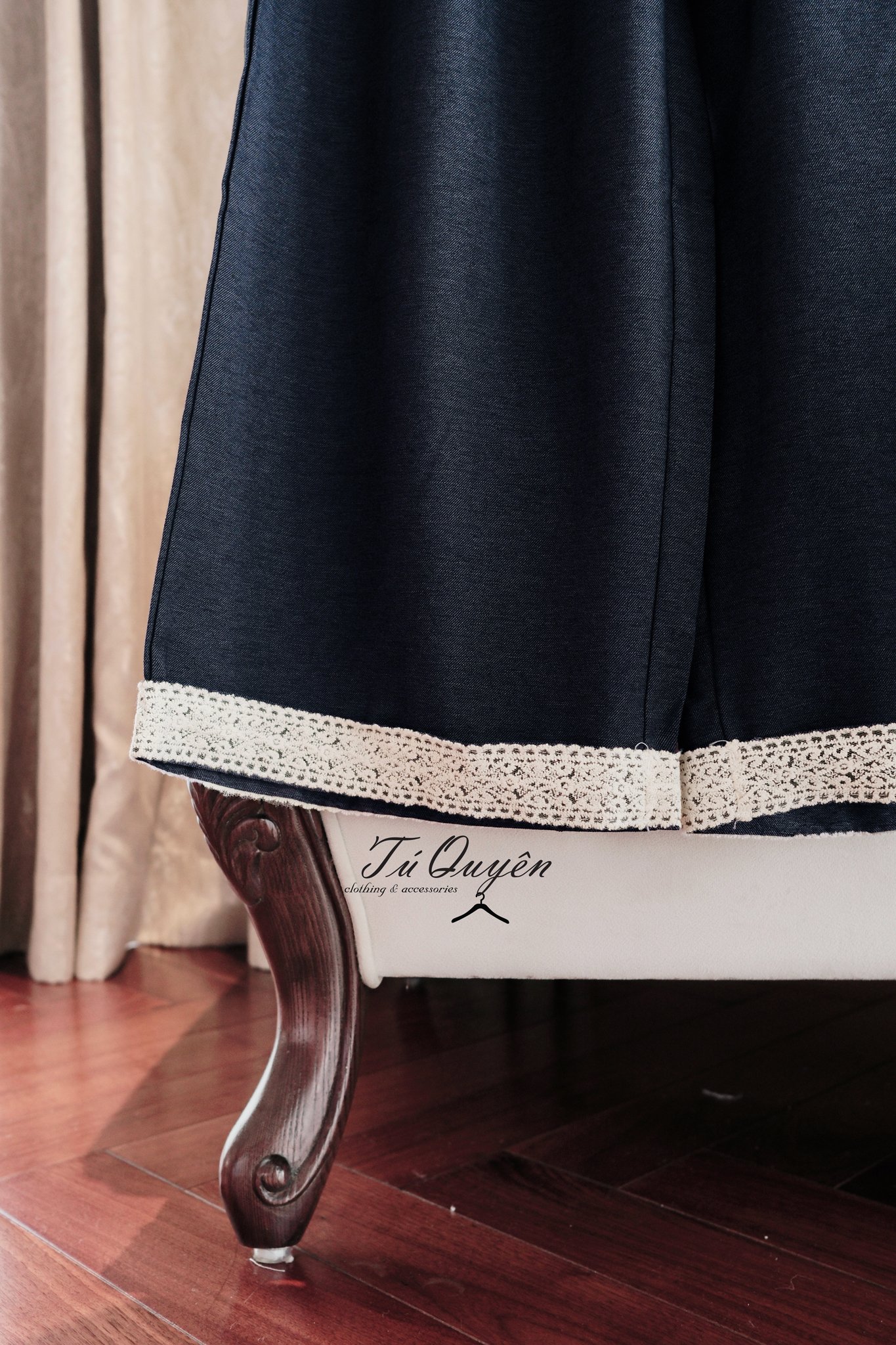 Quần Baggy Jean Nữ Lưng Chun Dây Rút Gấu Ren Tinh Tế – Phong Cách Năng Động, Thanh Lịch Cho Mọi Dịp - Ảnh 4