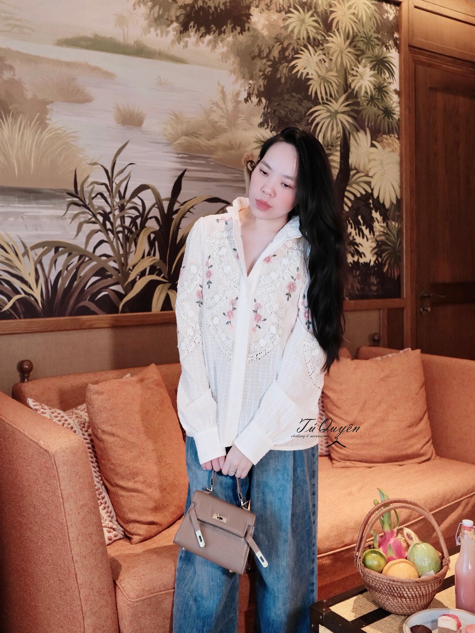 Áo Sơ Mi Nữ Cao Cấp Cổ Bèo Thêu Hoa Dịu Dàng | Thanh Lịch, Đi Tiệc, Du Lịch - Ảnh 2
